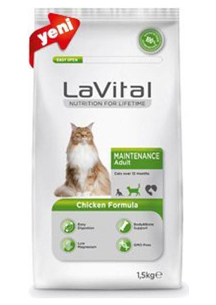 La Vital Cat Maintenance Adult Chicken Formula Yetişkin Kedi Maması 1.5Kg