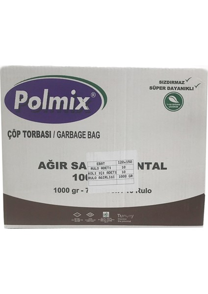 Ağır Hantal Çöp Torbası 120 x 150 1000 Gr Siyah