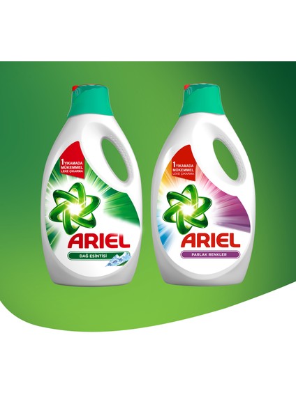 Sıvı Çamaşır Deterjanı Parlak Renkler 33 Yıkama 2'li Paket + Fairy Sıvı Bulaşık Deterjanı 675 ml