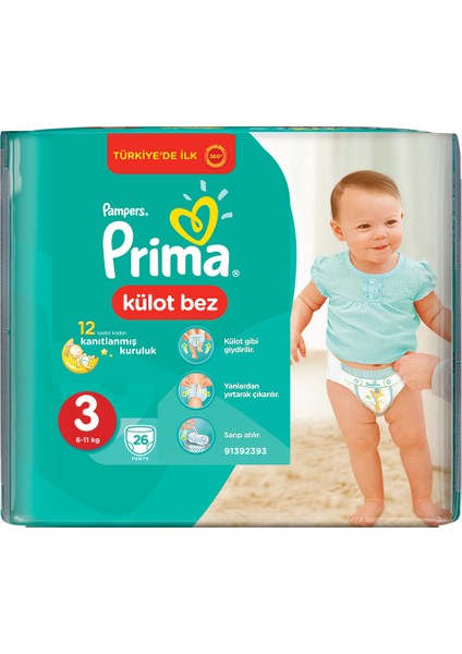 Pants Külot Bebek Bezi 3 Beden Midi Deneme Paketi 26 Adet
