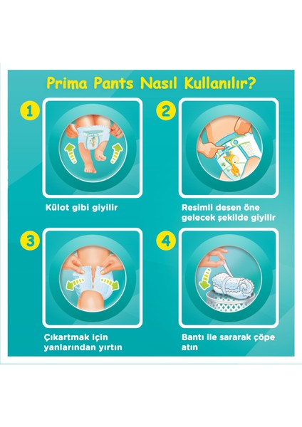Pants Külot Bebek Bezi 3 Beden Midi Deneme Paketi 26 Adet