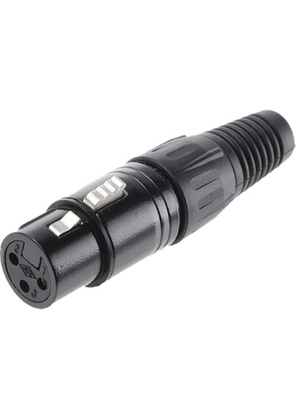 Xlr Dişi Konnektör Siyah 3 Pin