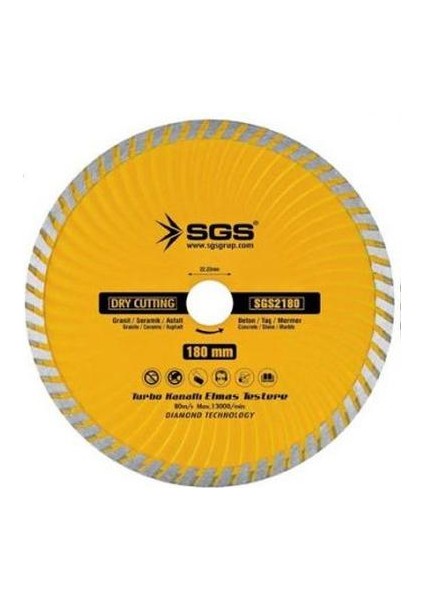 230Mm Turbo Kanallı Elmas Testere Sgs2230 (1 Adet)