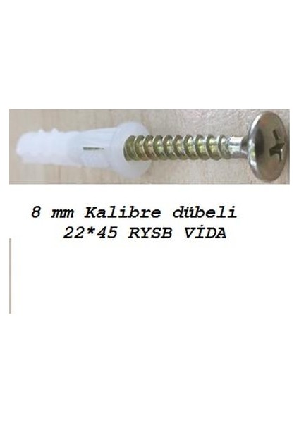 Kalibre Dübel 8 Mm Alçıpan Vidalı (100 Adet) (1 Paket)