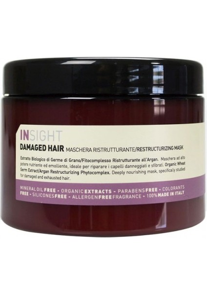 İnsight Damaged Hair Yıpranmış Saçlar İçin Onarıcı Maske 500Ml