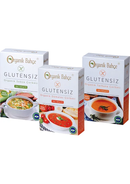 Organik Bahçe Glutensiz Çorba Seti 3 Adet x 100 gr