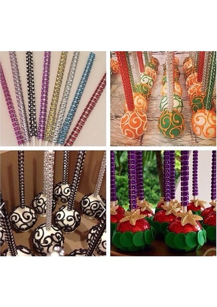 taşlı Cake Pops Çubuğu Altın