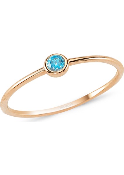 Altınsepeti Rose Altın Yuvarlak Aquamarin Taşlı Yüzük As227Yzr2 11