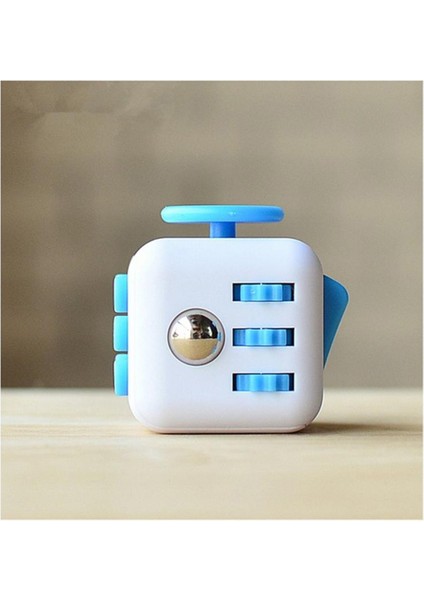 Stres Küpü Mavi Beyaz - Fidget Cube Blue White