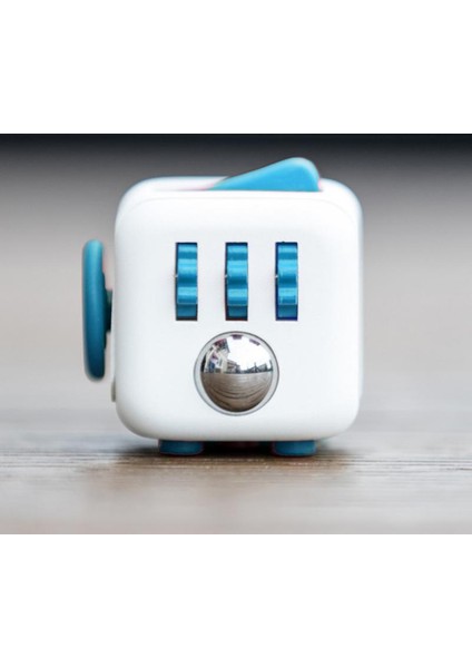 Stres Küpü Mavi Beyaz - Fidget Cube Blue White