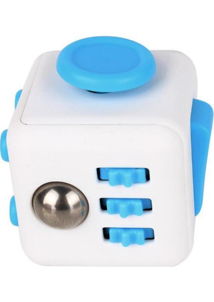 Stres Küpü Mavi Beyaz - Fidget Cube Blue White