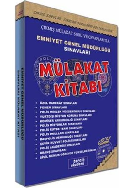 Yayınları Emniyet Genel Müdürlüğü Sınavları Sonrası Mülakat Kitabı CD'li