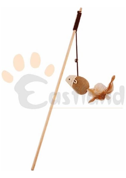 Tahta Saplı Kedi Oltası 40 Cm