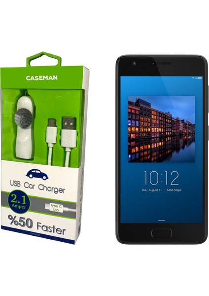 Lenovo Z2 Plus Araç Şarj Cihazı Adaptör + Data Kablosu Hızlı Şarj Özellikli