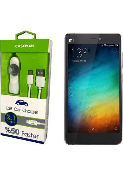 Xiaomi Mi4S Araç Şarj Cihazı Adaptör + Data Kablosu Hızlı Şarj Özellikli