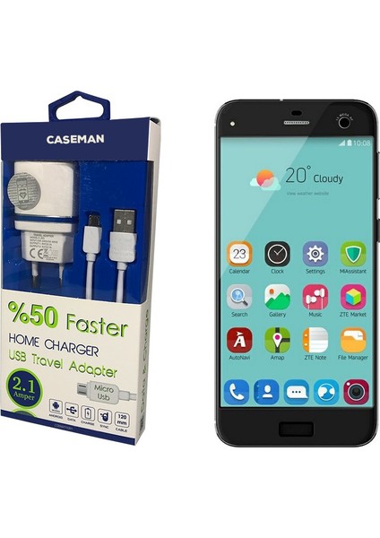 Turkcell T70 Şarj Cihazı Seyahat Tipi Adaptör + Data Kablosu Hızlı Şarj Özellikli