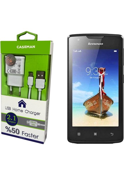 Lenovo A1000 Şarj Cihazı Ev Tipi Adaptör + Data Kablosu Hızlı Şarj Özellikli