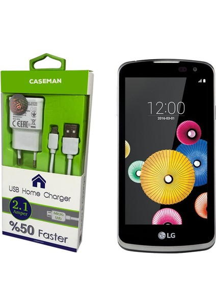 LG K4 Şarj Cihazı Ev Tipi Adaptör + Data Kablosu Hızlı Şarj Özellikli