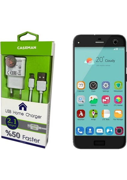Turkcell T70 Şarj Cihazı Ev Tipi Adaptör + Data Kablosu Hızlı Şarj Özellikli