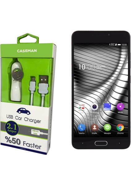 Casper Via F1 Araç Şarj Cihazı Adaptör + Data Kablosu Hızlı Şarj Özellikli