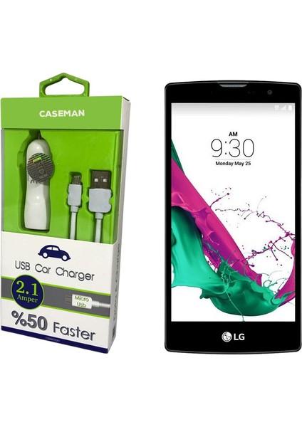 LG G4C Araç Şarj Cihazı Adaptör + Data Kablosu Hızlı Şarj Özellikli