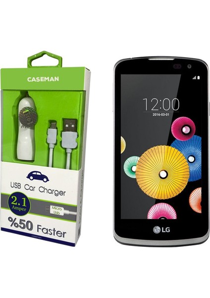LG K4 Araç Şarj Cihazı Adaptör + Data Kablosu Hızlı Şarj Özellikli