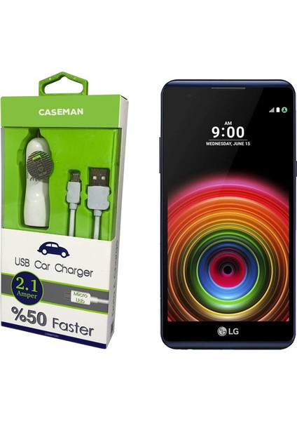 LG X Power Araç Şarj Cihazı Adaptör + Data Kablosu Hızlı Şarj Özellikli