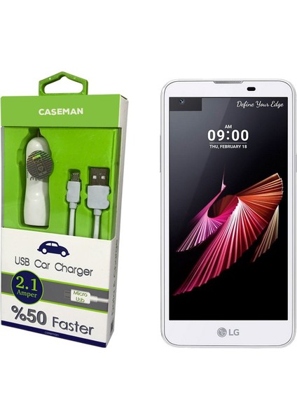 LG X Screen Araç Şarj Cihazı Adaptör + Data Kablosu Hızlı Şarj Özellikli