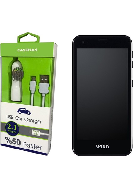 Vestel Venüs V3 5010 Araç Şarj Cihazı Adaptör + Data Kablosu Hızlı Şarj Özellikli