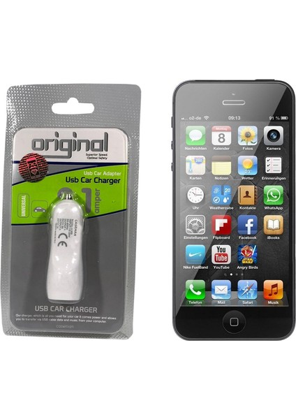 Apple iPhone Uyumlu 5 Araç Şarj Cihazı Hızlı Şarj Özellikli Adaptör