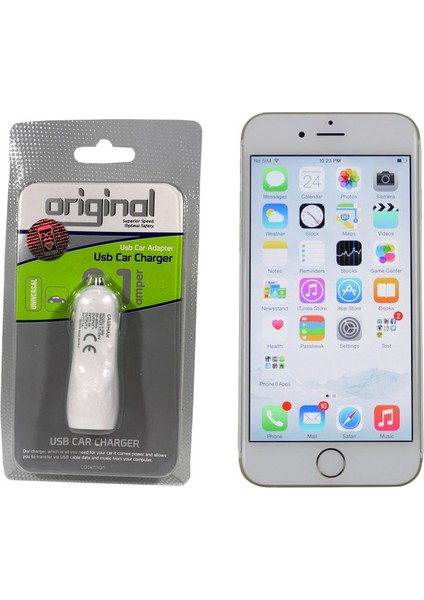 Apple iPhone Uyumlu 6s Araç Şarj Cihazı Hızlı Şarj Özellikli Adaptör