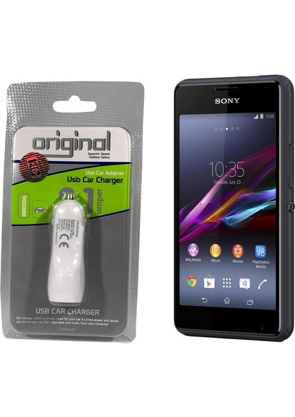Sony Xperia E1 Araç Şarj Cihazı Hızlı Şarj Özellikli Adaptör
