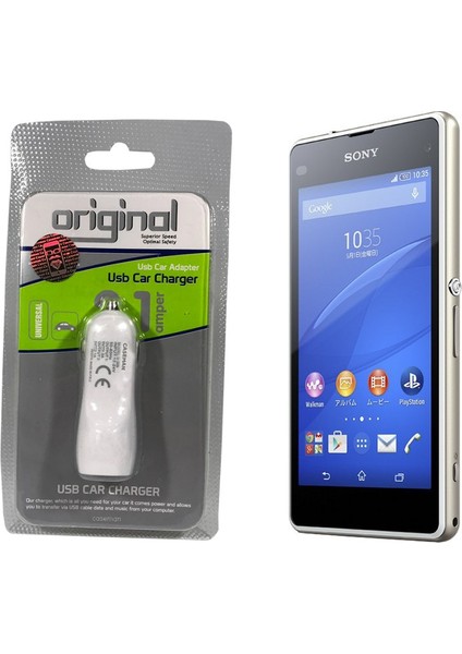 Sony Xperia J1 Araç Şarj Cihazı Hızlı Şarj Özellikli Adaptör