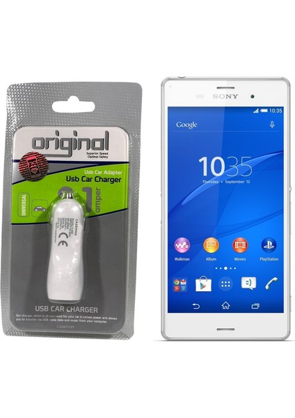 Sony Xperia Z3 Araç Şarj Cihazı Hızlı Şarj Özellikli Adaptör