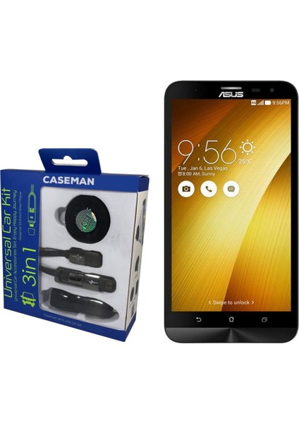 Asus ZenFone 2 Araç Şarj Cihazı + Telefon Tutucu + Kablo 3in1 Araç Kiti