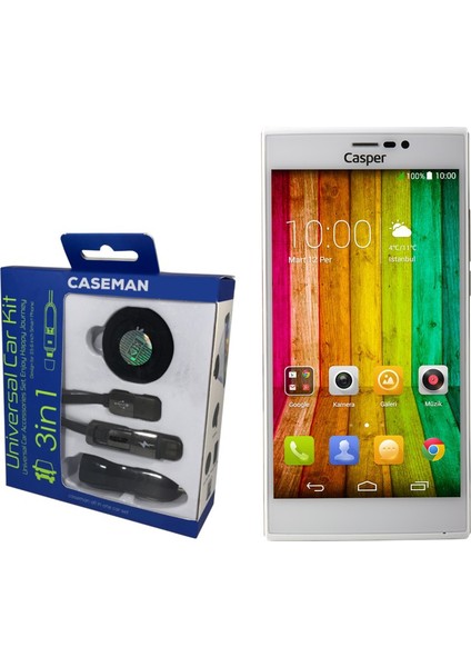 Casper Via V6 Araç Şarj Cihazı + Telefon Tutucu + Kablo 3in1 Araç Kiti