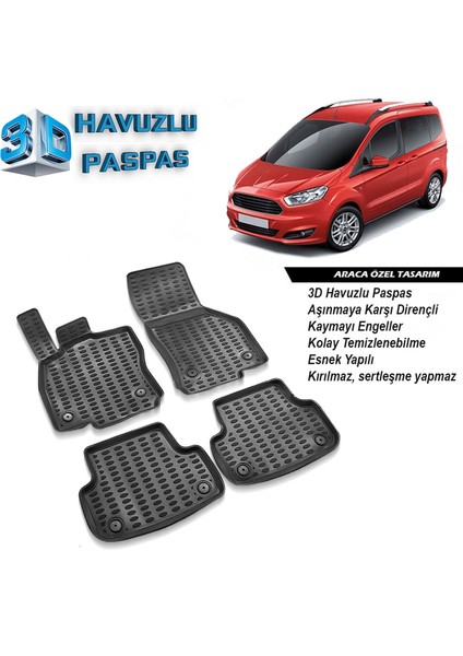 Ford Courier 3D Havuzlu Paspas A+Plus