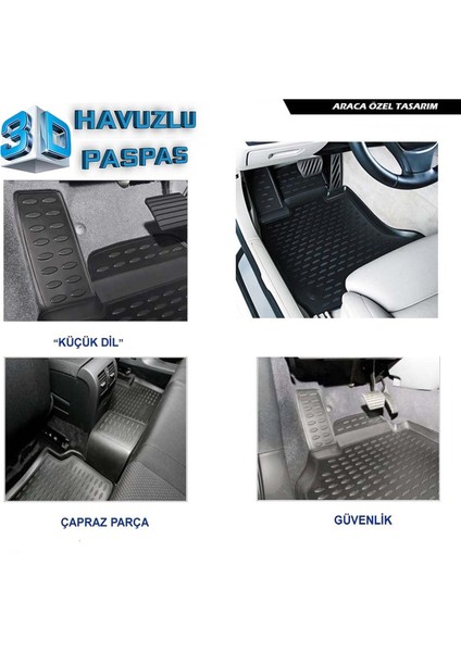Ford Courier 3D Havuzlu Paspas A+Plus