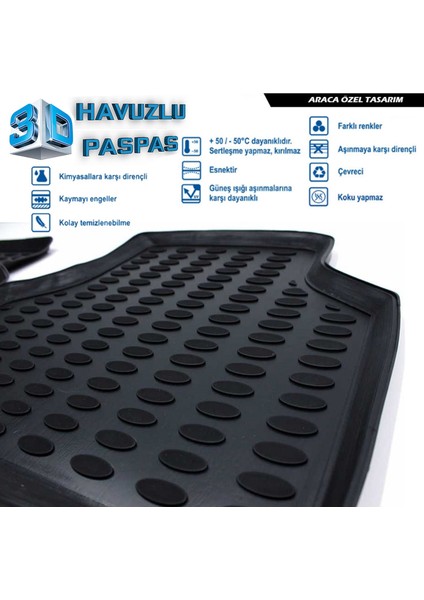 Ford Courier 3D Havuzlu Paspas A+Plus
