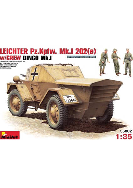 1/35 Ölçek Plastik Maket, Dingo Mk I, Leichter Pz Kpfw Mk 1 202(E) Ve Mürettebatı