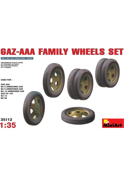 1/35 Ölçek Plastik Maket, Gaz-Aaa Ailesi Lastik Takımı