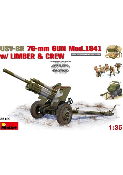 1/35 Ölçek Plastik Maket, 76Mm Top Usv-Br 1941 Model, Arabası Ve Mürettebatı