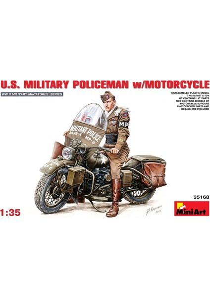 1/35 Ölçek Plastik Maket, Abd Askeri Polisi Ve Motosikleti