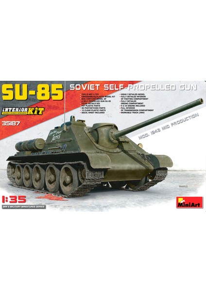 1/35 Ölçek Plastik Maket, Su-85 1943 Model İç Yapısıyla, Orta Dönem