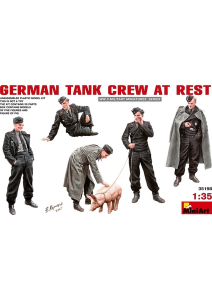 1/35 Ölçek Plastik Maket, Alman Tank Mürettebatı Dinlenirken