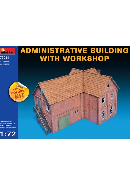1/72 Ölçek Plastik Maket, Atölye Ve Yönetim Binası, Renkli Kit