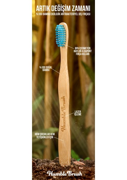 Humble Brush Kids Blue - Ultra Soft (Mavi)