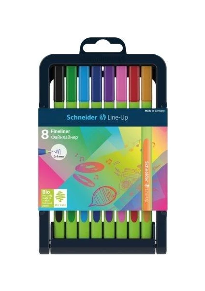 Link-It Bio-Plastik Fineliner 0.4 mm. 8 Renk Tam Boy