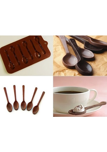Kaşık Şeklinde Silikon Çikolata Kalıbı