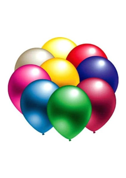 Metalik Renkli Balonlar - 100 Adet